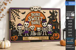 Halloween Family Plaque Laser Cut | Skeletons | Family Signs Product Image 1