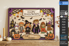 Halloween Family Plaque Laser Cut | Halloween Decor Signs Product Image 1