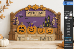 Halloween Family Plaque Laser Cut | Halloween Pumpkins SVG Product Image 1
