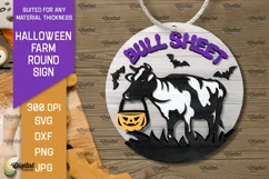 3D Halloween farm Round Sign Laser Cut. Farmhouse SVG Product Image 1