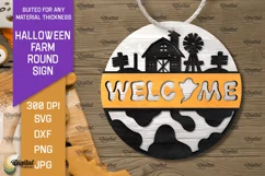 3D Halloween farm Round Sign Laser Cut. Farmhouse SVG Product Image 1