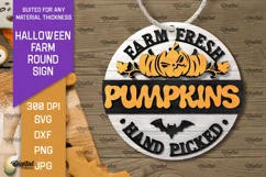 3D Halloween farm Round Sign Laser Cut. Farmhouse SVG Product Image 1