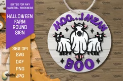 3D Halloween farm Round Sign Laser Cut. Farmhouse SVG Product Image 1