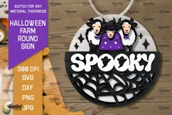3D Halloween farm Round Sign Laser Cut. Farmhouse SVG Product Image 1