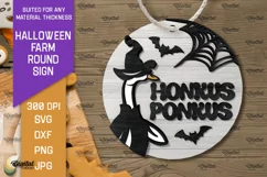 3D Halloween farm Round Sign Laser Cut. Farmhouse SVG Product Image 1