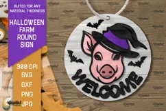 3D Halloween farm Round Sign Laser Cut. Farmhouse SVG Product Image 1
