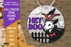 3D Halloween farm Round Sign Laser Cut. Farmhouse SVG Product Image 1