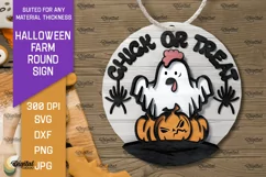 3D Halloween farm Round Sign Laser Cut. Farmhouse SVG Product Image 1
