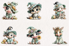 Halloween Farm Watercolor Clipart Product Image 3