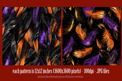 Halloween Patterns, Halloween Feathers Seamless Pattern, s11 Product Image 2