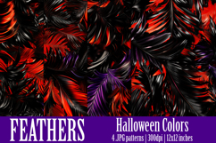 Halloween Patterns, Halloween Feathers Seamless Pattern, s4 Product Image 1