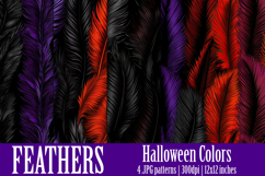 Halloween Patterns, Halloween Feathers Seamless Pattern, s5 Product Image 1