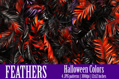 Halloween Patterns, Halloween Feathers Seamless Pattern, s7 Product Image 1