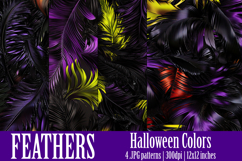 Halloween Patterns, Halloween Feathers Seamless Pattern, s9 Product Image 1