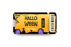 Halloween festival entry ticket template printable design Product Image 1