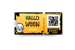 Halloween festival entry ticket template printable graphic Product Image 1