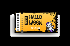 Halloween festival entry ticket template printable isolated Product Image 2