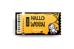 Halloween festival entry ticket template printable isolated Product Image 1