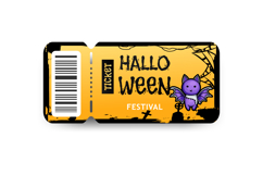 Halloween festival entry ticket template printable vector Product Image 1