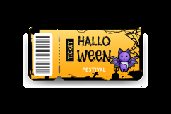 Halloween festival entry ticket template printable vector Product Image 2