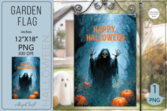 Happy halloween Garden flags| Sublimation skeleton| death Product Image 1