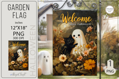 Halloween Garden flags|Halloween Sublimation pumpkin ghost Product Image 1