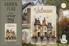 Halloween house Garden flags|Garden Flag Sublimation ghost Product Image 1