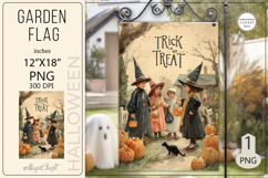 Trick or Treat Garden flags| Sublimation children scarecrow Product Image 1