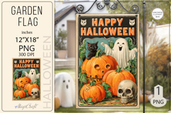 Halloween Garden flags|Halloween Sublimation pumpkin ghost Product Image 1