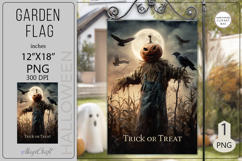 Trick or Treat Garden flags| Sublimation scarecrow crows Product Image 1