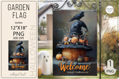 Halloween Garden flags|Halloween Sublimation pumpkin Raven Product Image 1