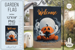 Halloween Garden flags|Halloween Sublimation pumpkin ghost Product Image 1