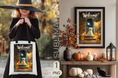Welcome Garden flags|Halloween Sublimation pumpkin ghost dog Product Image 2