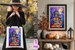 Halloween house Garden flags|Garden Flag Sublimation ghost Product Image 2
