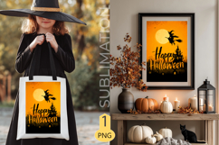 Happy Halloween Garden flag| Sublimation Witch on Broom Product Image 2