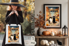 Welcome Garden flags|Halloween Sublimation pumpkin cats Product Image 2