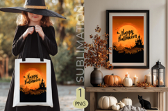 Happy Halloween Garden flag| Sublimation Witch on Broom Product Image 2