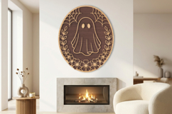 Halloween Floral Ghost Laser Cut SVG Product Image 1