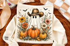 Halloween Floral Ghost Png, Halloween Spooky Season Png Product Image 1
