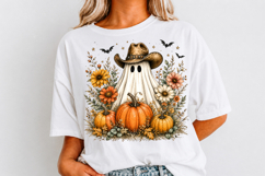 Halloween Floral Ghost Png, Halloween Spooky Season Png Product Image 3