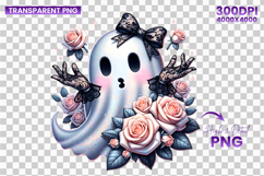 halloween flower crown ghost png, floral ghost clipart, cute halloween sublimation, ghost with flowers png, kawaii halloween ghost, halloween sublimation clipart, spooky cute ghost design, floral halloween png, girly halloween ghost art, halloween pretty 