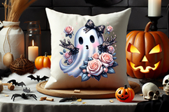 halloween flower crown ghost png, floral ghost clipart, cute halloween sublimation, ghost with flowers png, kawaii halloween ghost, halloween sublimation clipart, spooky cute ghost design, floral halloween png, girly halloween ghost art, halloween pretty 