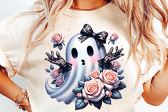 halloween flower crown ghost png, floral ghost clipart, cute halloween sublimation, ghost with flowers png, kawaii halloween ghost, halloween sublimation clipart, spooky cute ghost design, floral halloween png, girly halloween ghost art, halloween pretty 