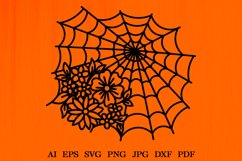 Halloween Flowers SVG, Flower Web SVG, Halloween Floral Web Product Image 2