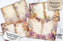 Halloween Flowers Junk Journal Pages Product Image 1