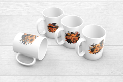 Halloween Flower Clipart - 10 Orange and Black Floral PNGs Product Image 2