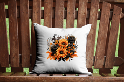 Halloween Flower Clipart - 10 Orange and Black Floral PNGs Product Image 9