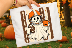 Halloween Football Ghost PNG,Retro Game Day Design Product Image 3