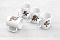 Halloween Football Clipart Bundles: 10 Transparent Skeletons Product Image 2