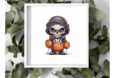 Halloween Football Clipart Bundles: 10 Transparent Skeletons Product Image 4